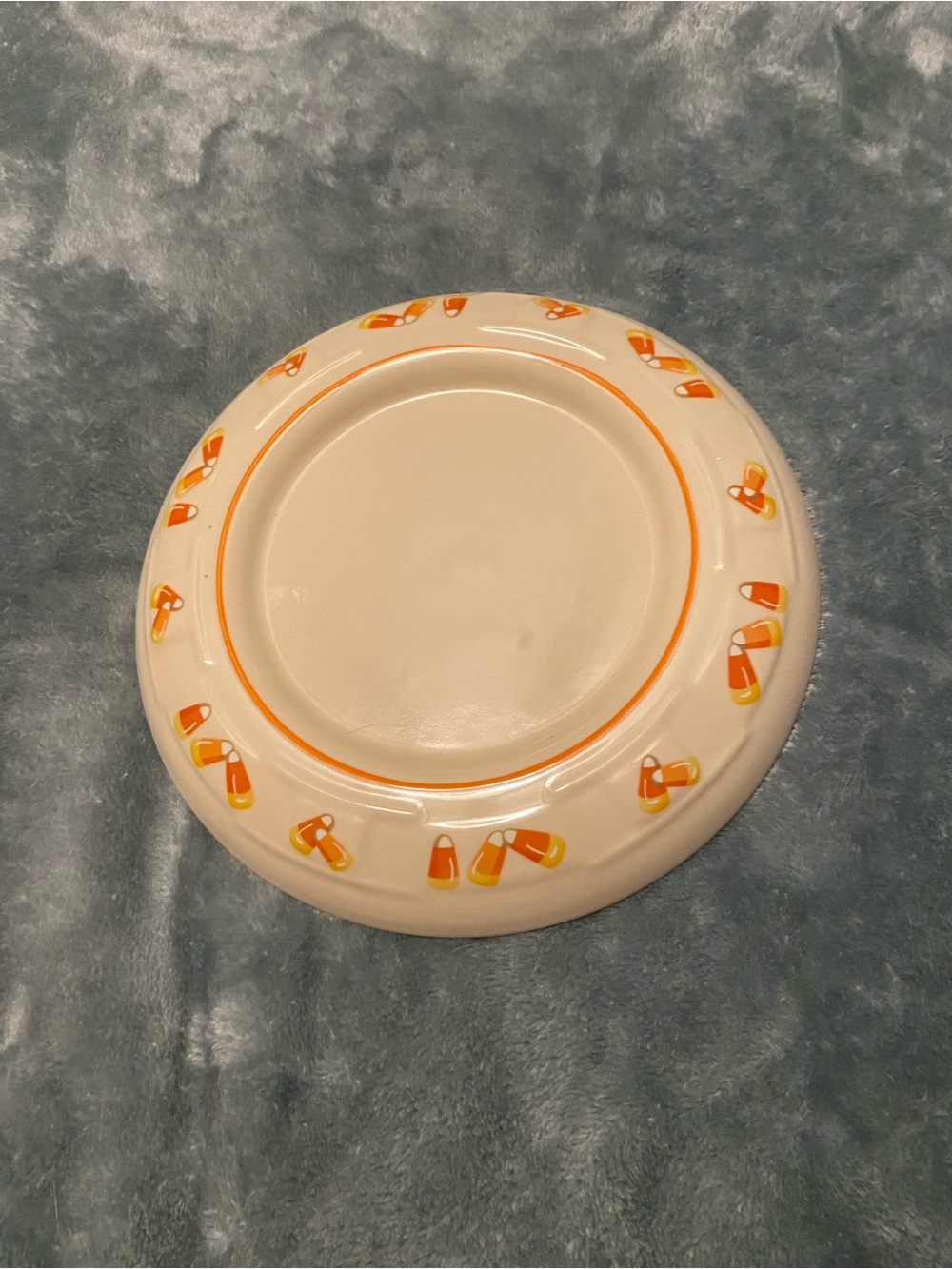 New Longaberger Cream Candy Corn Trim Ceramic Accent Plate pillar